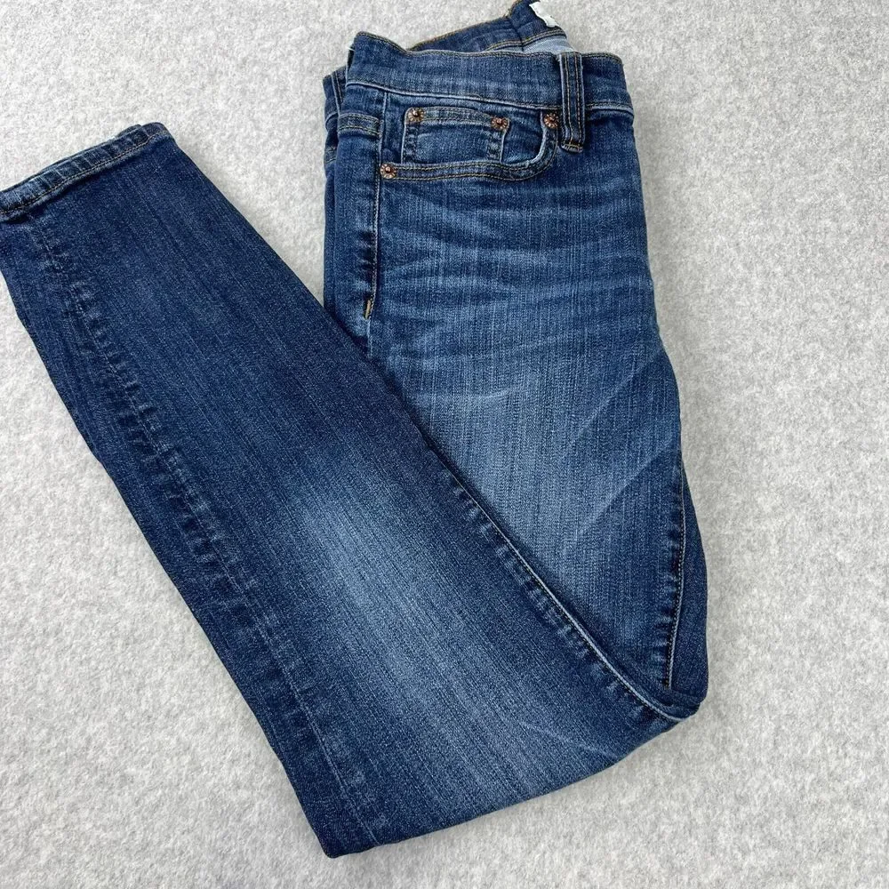 J. Crew Curvy Toothpick Jeans, Size 24, Dark Blue Wash, High-Rise Skinny‎ Fit